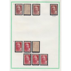 Marianne de Gandon 1945, Collection spécialisée Yvert n°712/733, neufs ** - TB
