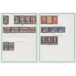 France 1945/1959, variétés et nuances de couleurs, +1500 timbres neufs ** - TB