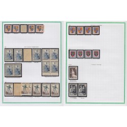 France 1945/1959, variétés et nuances de couleurs, +1500 timbres neufs ** - TB