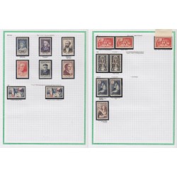 France 1945/1959, variétés et nuances de couleurs, +1500 timbres neufs ** - TB