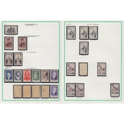 France 1945/1959, variétés et nuances de couleurs, +1500 timbres neufs ** - TB
