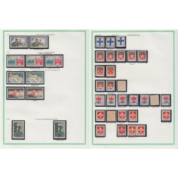 France 1945/1959, variétés et nuances de couleurs, +1500 timbres neufs ** - TB