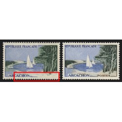n°1312a, variété "Sans POSTES" + normal, Arcachon, neuf ** sans charnière - SUP