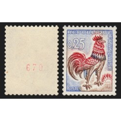 n°1331b, numéro rouge au verso, Coq de Decaris, neuf ** sans charnière SUPERBE