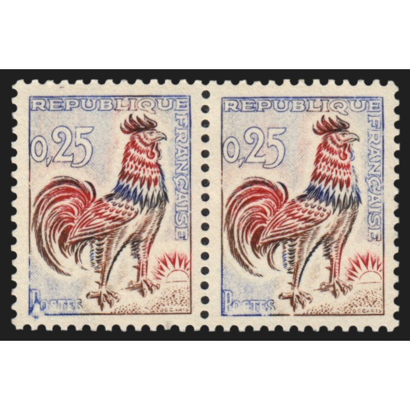 n°1331h, variété "anneau-lune", Coq de Decaris, neuf ** sans charnière SUPERBE