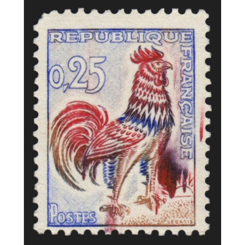 n°1331, variété "maculage rouge", Coq de Decaris, neuf ** sans charnière