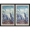 n°1454c, variété "Grotte bleue" + normal, Tunnel du Mont-Blanc neuf ** SUPERBE