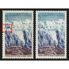 n°1454c, variété "Grotte bleue" + normal, Tunnel du Mont-Blanc neuf ** SUPERBE