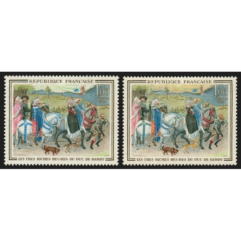 n°1457b, variété "Sans le jaune" + normal, neuf ** sans charnière - SUPERBE