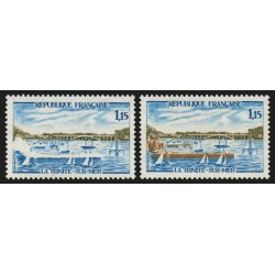n°1585a, variété "Môle central blanc" + normal, neuf ** sans charnière SUPERBE