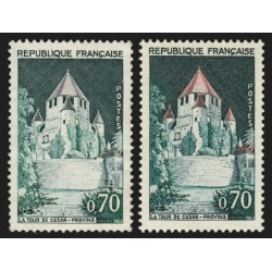 n°1392Aa, variété "Toit gris" + normal, neuf ** sans charnière - TB