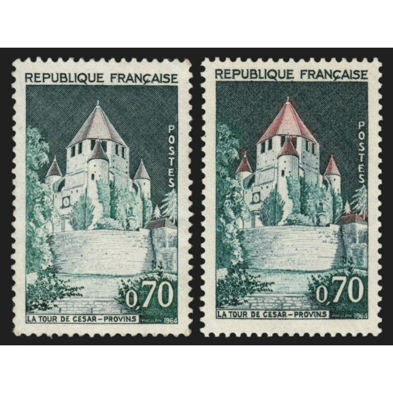 n°1392Aa, variété "Toit gris" + normal, neuf ** sans charnière - TB