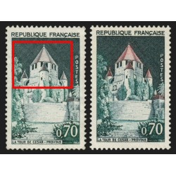 n°1392Aa, variété "Toit gris" + normal, neuf ** sans charnière - TB