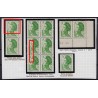 n°2423, lot de 3 variétés, Liberté de Gandon, lettre A vert, neufs ** - SUPERBE