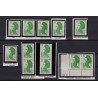 n°2483, lot de 9 variétés / nuances, Liberté de Gandon, lettre B vert, neufs **