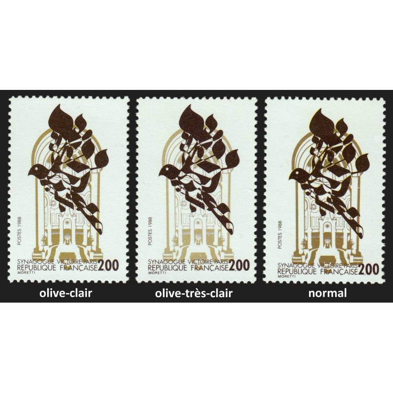 n°2516c, variété "Couleur olive-clair au lieu de or", neufs ** - SUPERBE