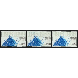 n°2549b, deux variétés "bleu clair décalé" + "1918 en bleu", neufs ** - SUPERBE