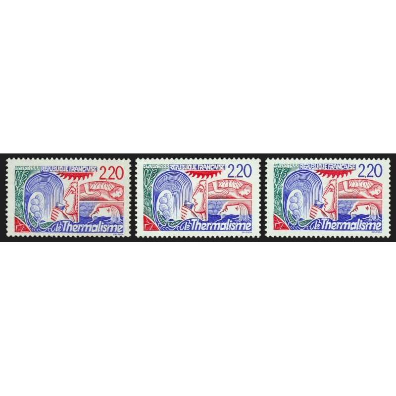 n°2556a + 2556b, variétés "Faciale rouge" + "Au doigt coupé", neufs ** SUPERBE