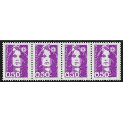 n°2619h et 2619d se tenant, "taches blanches" + "plumet", 50c violet, neufs **