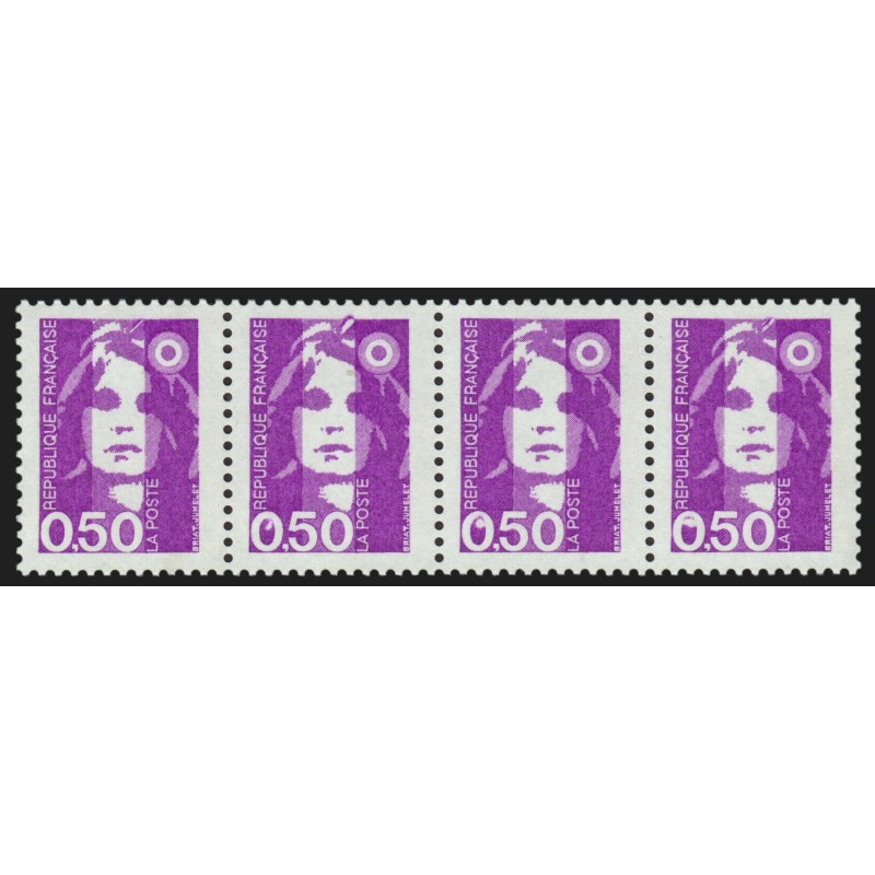 n°2619h et 2619d se tenant, "taches blanches" + "plumet", 50c violet, neufs **