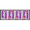 n°2619h et 2619d se tenant, "taches blanches" + "plumet", 50c violet, neufs **
