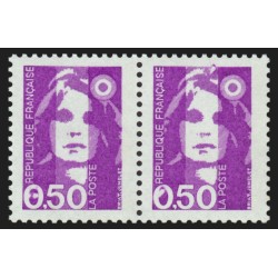 n°2619h et 2619d se tenant, Marianne de Briat 50c violet, neufs ** - SUPERBE