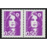 n°2619h et 2619d se tenant, Marianne de Briat 50c violet, neufs ** - SUPERBE