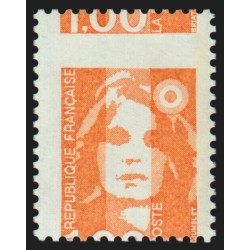 n°2620d, variété "Piquage à cheval", Marianne de Briat, 1fr orange, neuf **