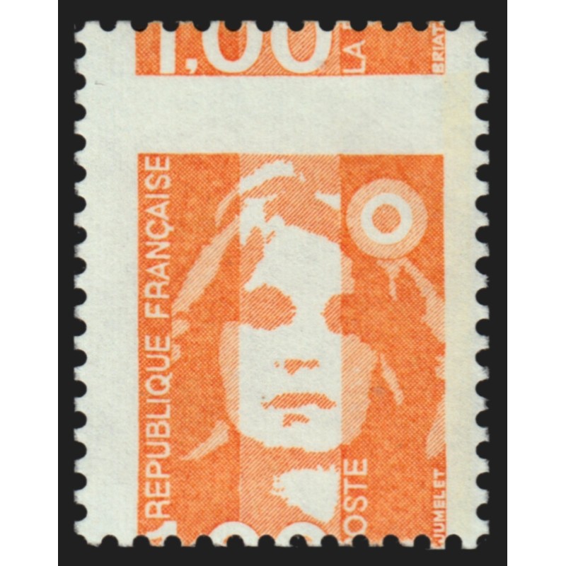 n°2620d, variété "Piquage à cheval", Marianne de Briat, 1fr orange, neuf **