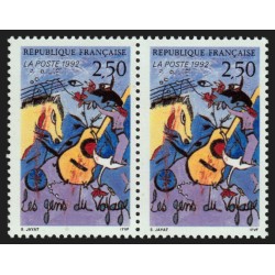 n°2784b, variété "Crochet à la guitare" tenant à normal, neufs ** - SUPERBE