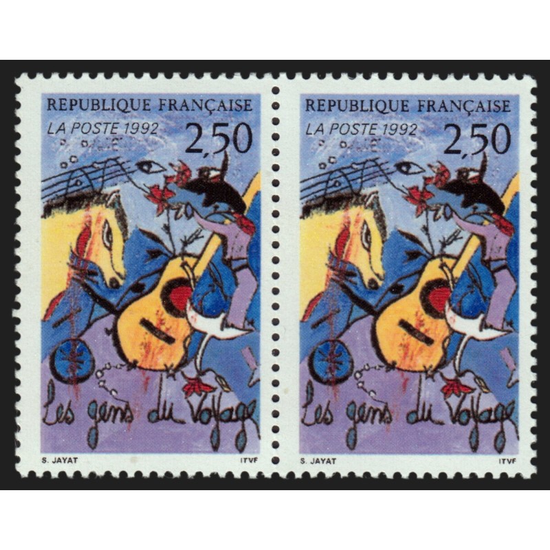 n°2784b, variété "Crochet à la guitare" tenant à normal, neufs ** - SUPERBE