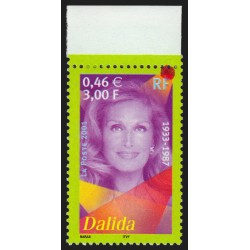 n°3394, variété "Tache rouge", Dalida, neuf ** sans charnière - SUPERBE