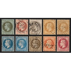 n°25/32, Napoléon III Empire Lauré 1868, série complète - TB 1er choix