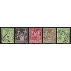 n°102/106, Sage 1898, série complète, oblitérés - TB 1er choix