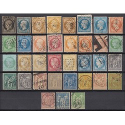 France 1849/1890, Collection de 35 timbres Cérès, Napoléon, Sage, COTE 540€