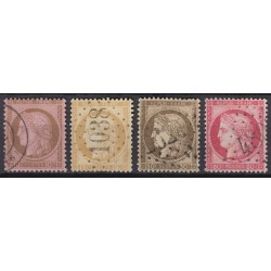 France 1849/1875 Lot Napoléon et Cérès, nuances, oblitérés COTE +1.000€ - B/TB