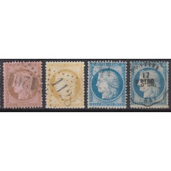 France 1849/1875 Lot Napoléon et Cérès, nuances, oblitérés COTE +1.000€ - B/TB