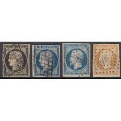 France 1849/1875 Lot Napoléon et Cérès, nuances, oblitérés COTE 880€ - B/TB