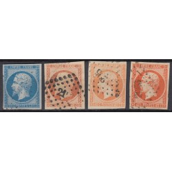France 1849/1875 Lot Napoléon et Cérès, nuances, oblitérés COTE 880€ - B/TB