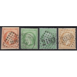 France 1849/1875 Lot Napoléon et Cérès, nuances, oblitérés COTE 880€ - B/TB