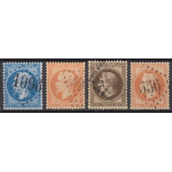 France 1849/1875 Lot Napoléon et Cérès, nuances, oblitérés COTE 880€ - B/TB