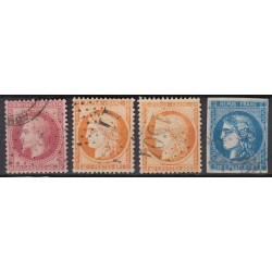 France 1849/1875 Lot Napoléon et Cérès, nuances, oblitérés COTE 880€ - B/TB