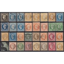 France 1849/1875 Lot Napoléon et Cérès, nuances, oblitérés COTE 730€ - B/TB