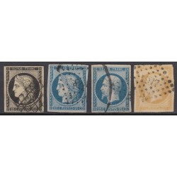 France 1849/1875 Lot Napoléon et Cérès, nuances, oblitérés COTE 730€ - B/TB