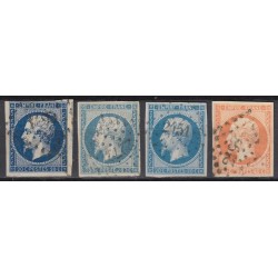 France 1849/1875 Lot Napoléon et Cérès, nuances, oblitérés COTE 730€ - B/TB