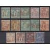 France 1876/1890 - Lot de 14 oblitérations ROUGE sur types Sage - B/TB