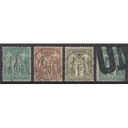 France 1876/1890 - Lot de 43 oblitérations "exotiques" sur types Sage - B/TB
