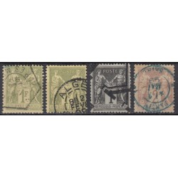 France 1876/1890 - Lot de 43 oblitérations "exotiques" sur types Sage - B/TB