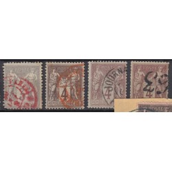 France 1876/1890 - Lot de 43 oblitérations "exotiques" sur types Sage - B/TB