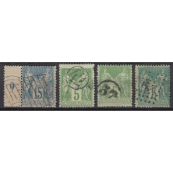 France 1876/1890 - Lot de 43 oblitérations "exotiques" sur types Sage - B/TB
